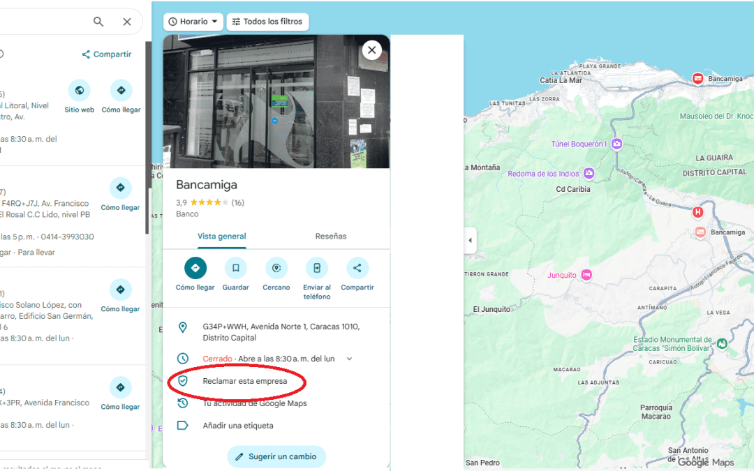 Gestión de Presencia Digital en Google Maps – Bancamiga