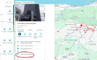 Gestión de Presencia Digital en Google Maps – Banco de Venezuela